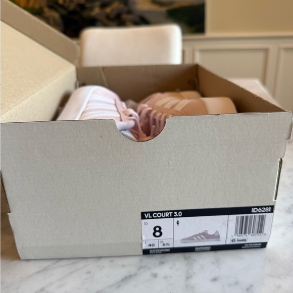 Adidas Women's Pink Sneakers VL Court 3.0 (Almost Pink + Cloud White) - Picture 5 of 5